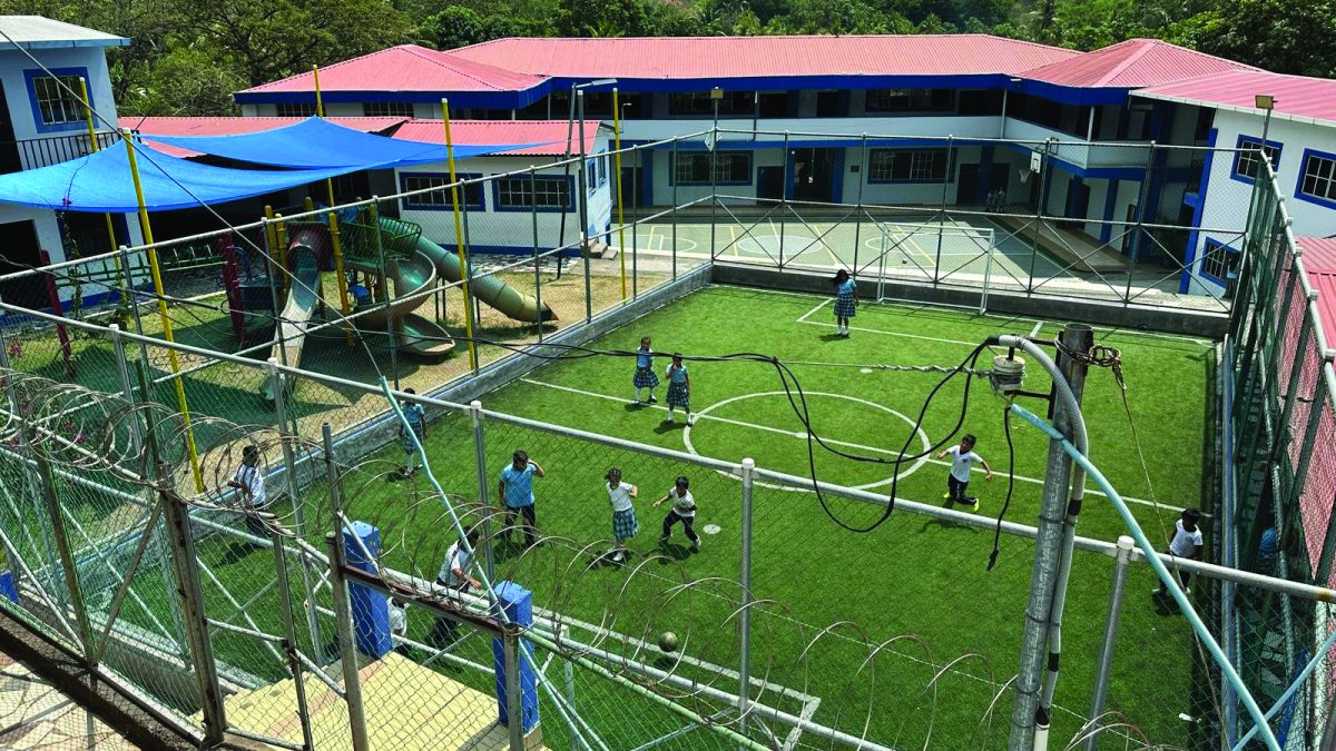 The Remar campus includes a space for soccer play.