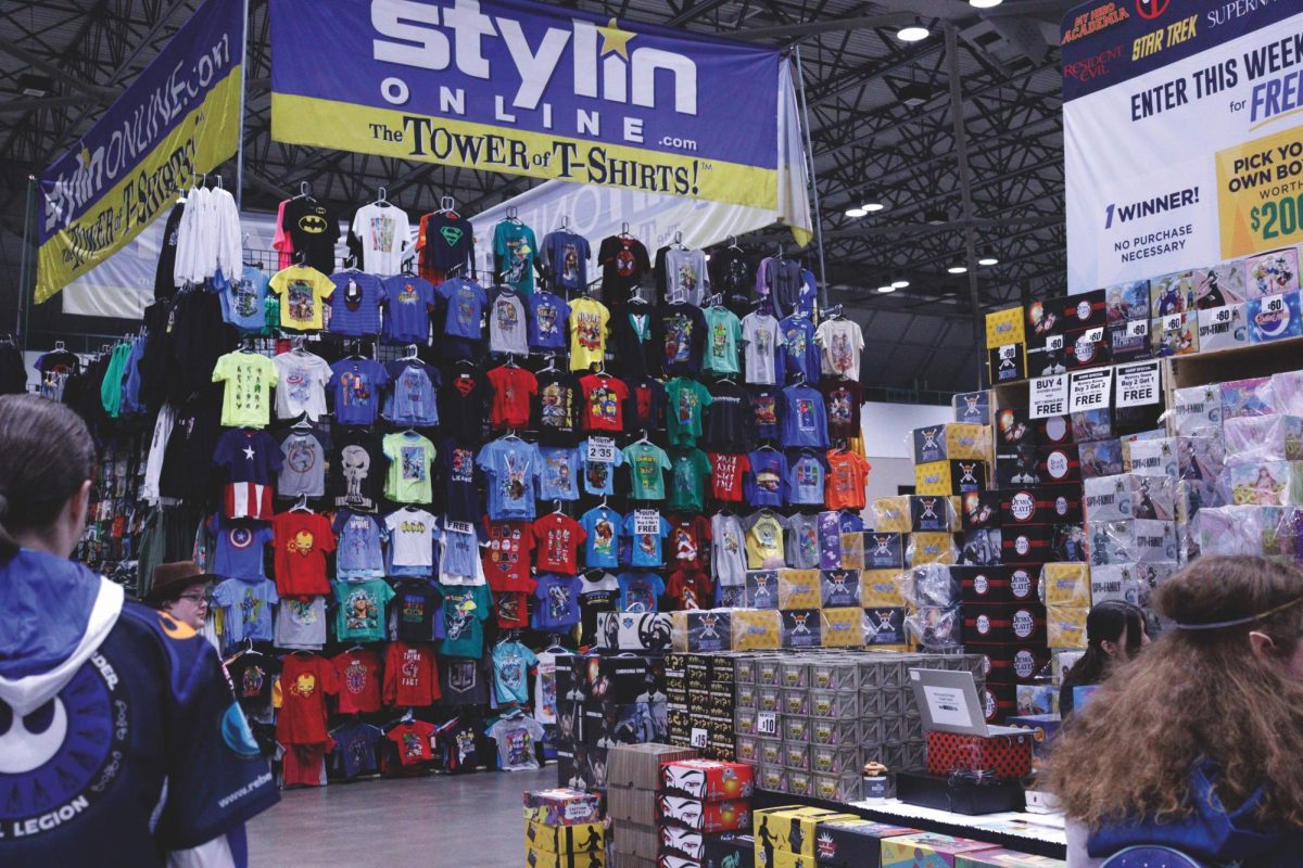 This T-shirt collection offered a variety of souvenir opportunities for event attendees.