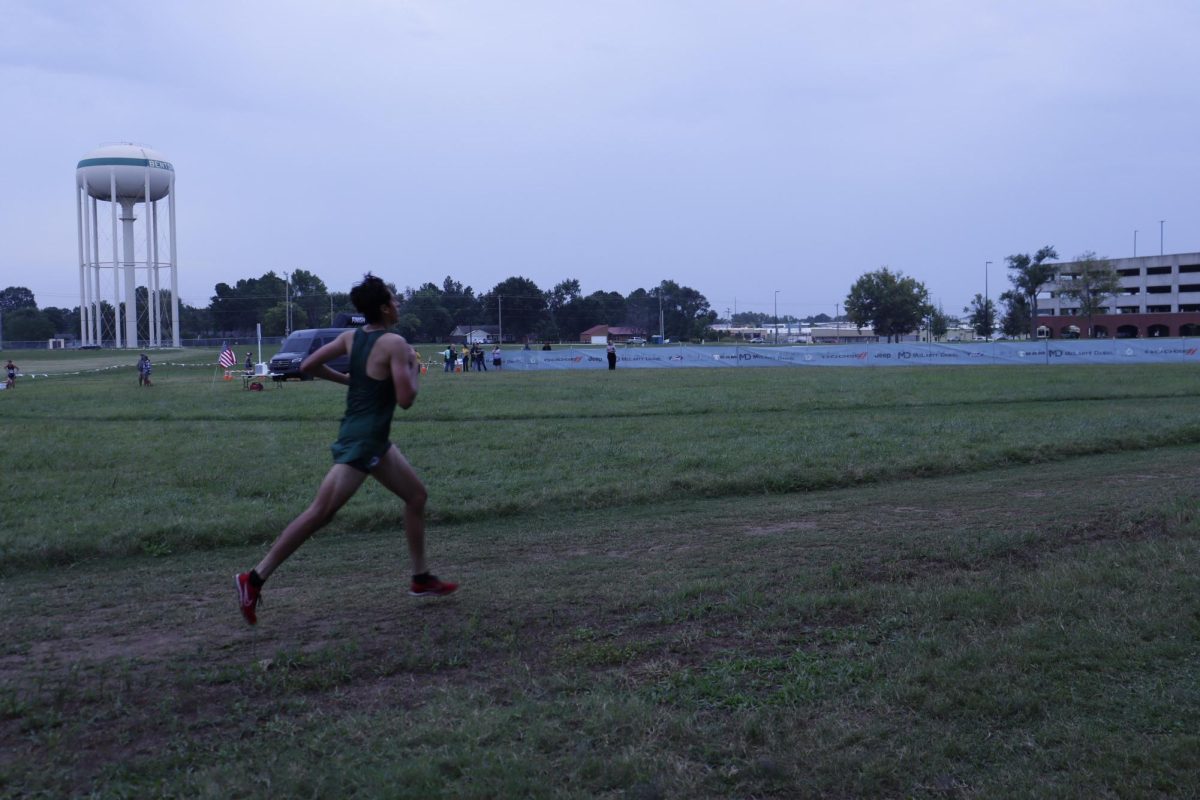 An Eagle runner takes to the cross country course as part of the home opener for NWACC's two cross country teams.