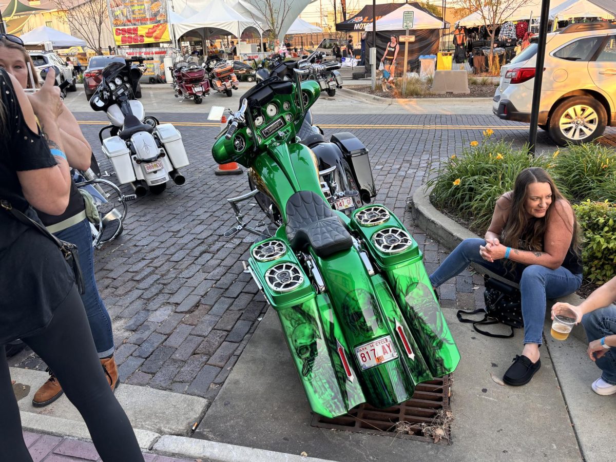 This motorcycle was on display.