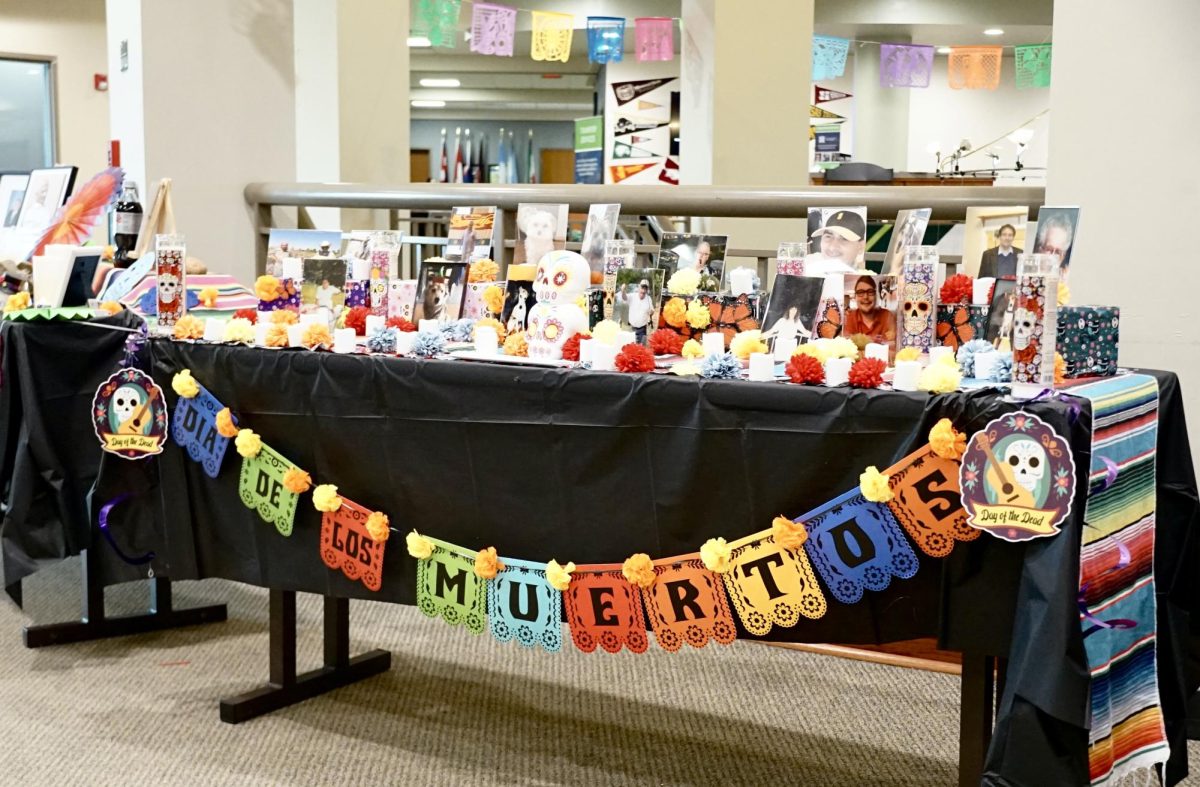 This is a display from last year's Dia de los Muertos event.