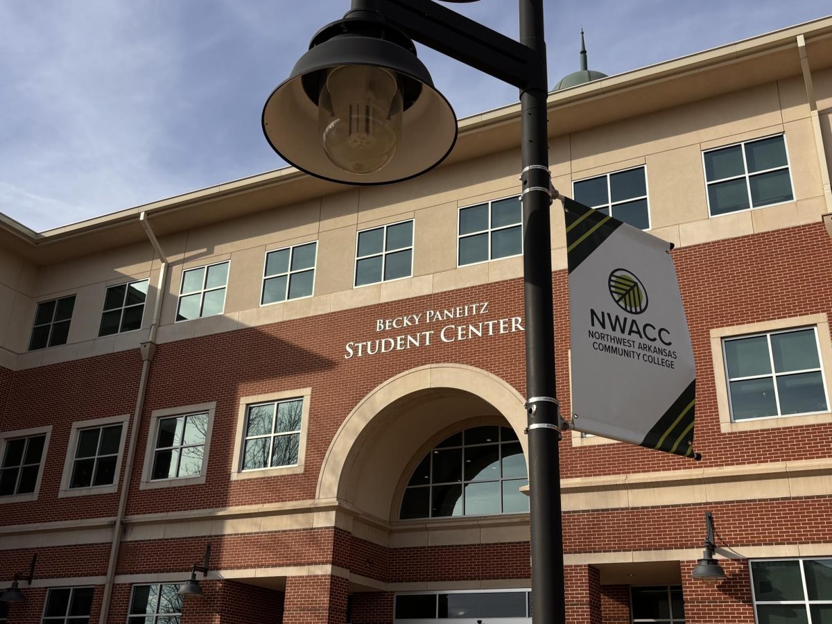 The outside of a building is visible. The lettering notes this is the Becky Paneitz Student Center.